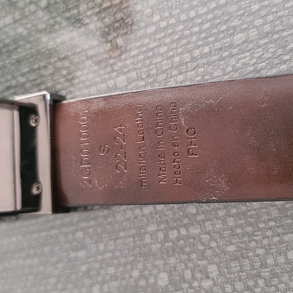 Dickies Reversible Black Brown Vegan Leather Slim Belt Boys S 22-24 Waist - Picture 5 of 14